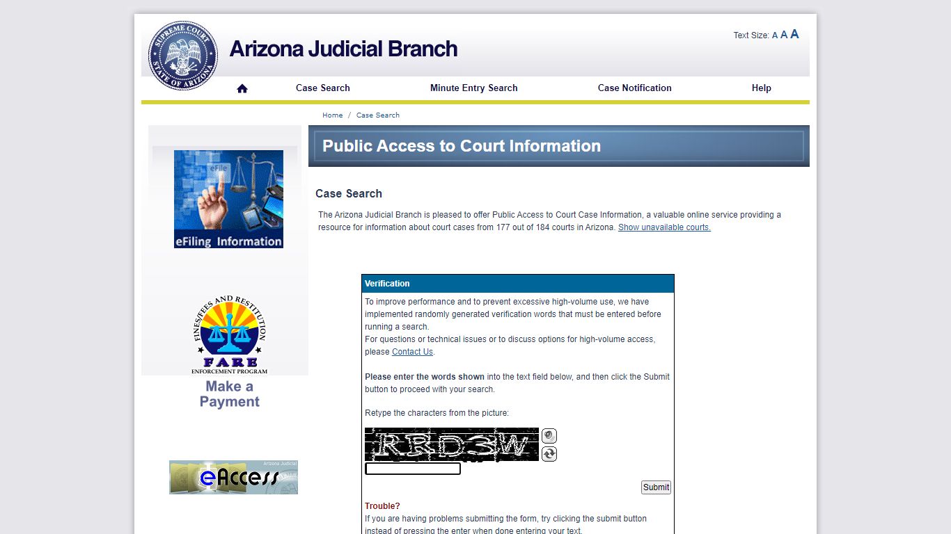 Public Access Case Lookup - Arizona Supreme Court